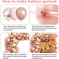 Ensemble d'arche de ballons en latex or rose pour mariage, enfants, bébé, fête d'anniversaire, décorations