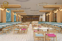 Ensemble de meubles de restaurant de nouveau style moderne de haute qualité ensemble de table et de chaises de canapé de stand en forme de U en velours, bar de restaurant