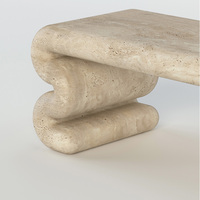 Table basse et table d'appoint en pierre naturelle au design personnalisé avec plateau en marbre, mobilier moderne pour salon, facile à nettoyer
