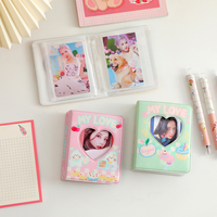 Classeur 3 pouces à 1 poche Macaron Porte-cartes photo Kpop PU Cuir Carte photo Livre de collection Album photo