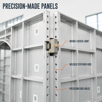 Panneau de coffrage inférieur en aluminium, 6061 T6, thermolaqué, panneau inférieur de coffrage pour poutres en béton armé