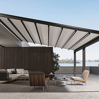 Pergola rétractable motorisée en aluminium, toit en tissu PVC imperméable, auvent pliable pour patio, jardin, villa, protection solaire