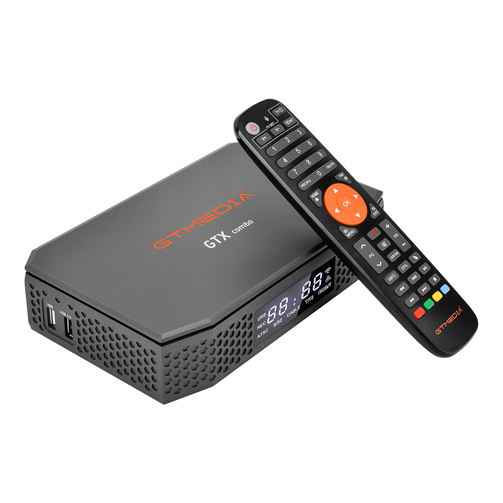 DVB + Android GTMEDIA GTX COMBO Android 9.0 Amlogic S905X3 supporto DVB-S2X/S2/S 8K 2.4G/5G WiFi BT4.1 1000M Ethernet