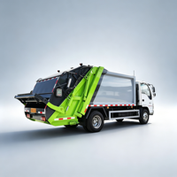 Camion compact Isuzu 4x2 pour le ramassage des déchets, 6 m³ Green Lifter, camion compacteur de déchets pour la ville, camion à ordures municipales