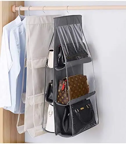 Handbag Organiser Hanging with 6 Compartments Bag Holder for Bags Living Room