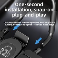 Roue abdominale portable en ABS à six roues avec support pour les coudes et rebond automatique, noir + bleu, unisexe, pour l'entraînement musculaire