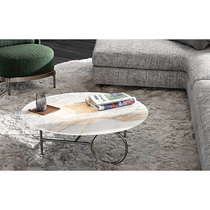 Mesa de <span class=keywords><strong>centro</strong></span> de mármol, estilo nórdico, muebles para el hogar de Metal, pequeño Stock de hierro forjado mesa de café moderno - Product Image 5