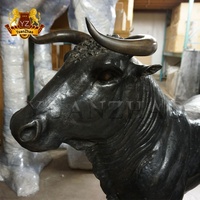 Escultura de toro de Metal personalizada para jardín, escultura de bronce para exteriores, tamaño real, venta directa de fábrica