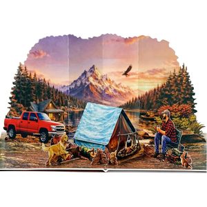 Carte de vœux 3D pop-up sur le thème du voyage « L'aventure vous attend », impression numérique 4 couleurs, papier avec vernis mat, Vietnam, Fête des Pères - Product Image 1