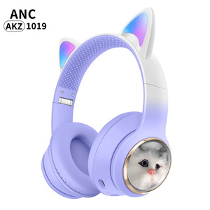 Casque sans fil LED Glare Comfortable 1019 avec oreilles de chat, ANC/ENC, lumières RGB, étanche IPX4, autonomie de 3 à 5 heures, pour DJ - Product Image 2