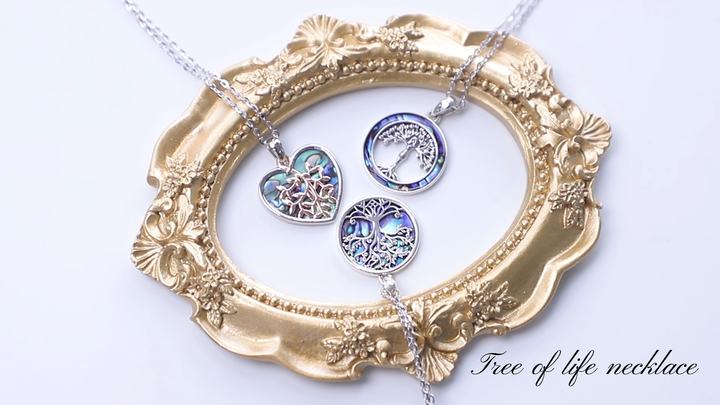 925 Sterling Silver Chakra Tree of Life Charm Necklace Unisex