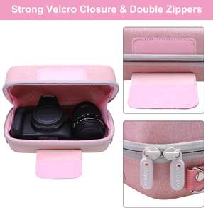 Étui pour appareil photo <span class=keywords><strong>Canon</strong></span> EOS Rebel T7/R50/R100/R50V/T6/R8/R10/SL3/T100 DSLR SLR et objectif 18-55mm/18-45mm avec bandoulière - Product Image 5