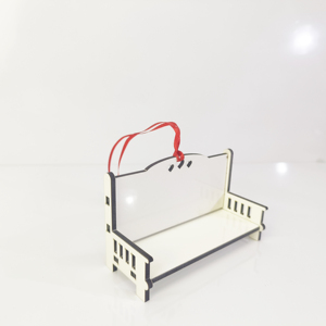 White Plain MDF Blank Sublimation <strong>Memorial</strong> <strong>Bench</strong> With Custom logo Size Ornaments - Product Image 2