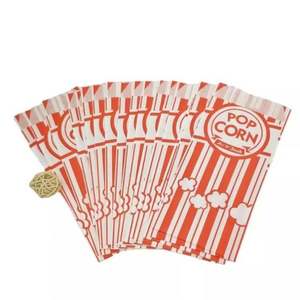 Biodegradable Popcorn Package <b>Bag</b> Brown <b>White</b> Kraft <b>Paper</b> Packaging, Custom <b>Paper</b> <b>Bag</b> Logo Printing - Product Image 2