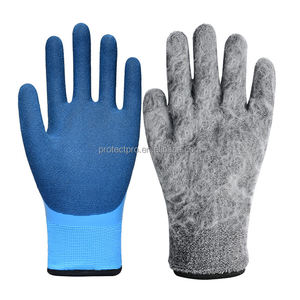 Trabajo de invierno Recubrimiento de látex completamente sumergido Más terciopelo Grueso Resistente al desgaste Guantes DE SEGURIDAD impermeables para exteriores Logotipo personalizado - Product Image 1