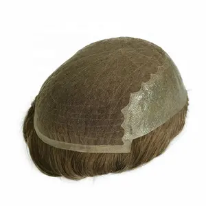 Ấn Độ tóc con người Q6 phong cách Pháp ren mỏng da PU cơ sở người đàn ông toupee tóc thay thế hệ thống - Product Image 1