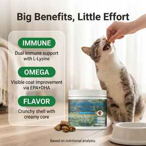 Suplemento Multivitamínico Cremoso 25 en 1 para Gatos con L-Lisina, Taurina y Omega 3, Suplemento para la Salud Felina - Product Image 5