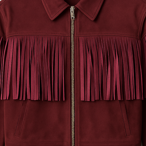 Veste en cuir à franges pour femme, longueur standard, style western, design tendance, en suède tricoté, service OEM personnalisé, vente en gros - Product Image 3