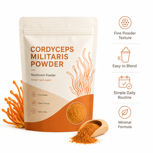 Private <b>Label</b> Premium Halal Organic Cordyceps Militaris Mushroom Extract Powder Herbal Supplement Improve Immunity Antioxidant - Product Image 4