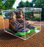 Boîte de présentation de chaussures en acrylique transparente personnalisée, empilable, étanche, pour collection de baskets, boîte à chaussures en acrylique
