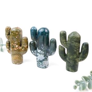 Vente en gros de cristal naturel <span class=keywords><strong>Quartz</strong></span> rose Matériau mixte Sculpture de <span class=keywords><strong>cactus</strong></span> Artisanat pour la décoration intérieure - Product Image 1