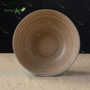 Nouveau design best-seller Bol en bambou bicolore artistique Comptoir de cuisine Bol de service pour collations et salades - Product Image 3