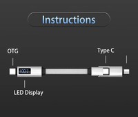 Neuestes 5A Schnellladungs-3-in-1-LED-Display-Schlüsselanhänger-USB-C-Kabel, magnetisches USB-Kurzkabel, Computer-Aluminiumlegierung, reine Kamera-Qualität