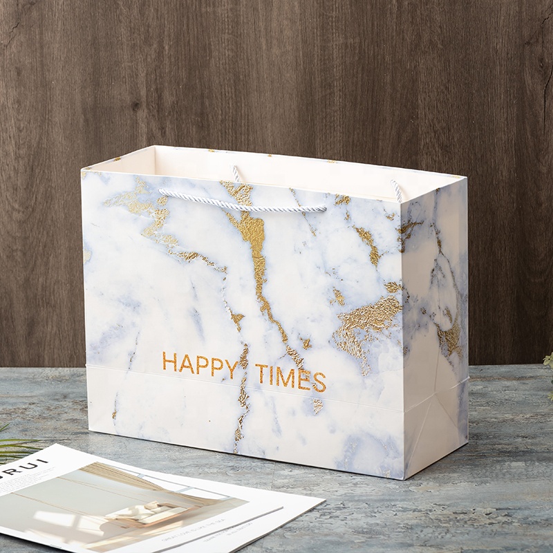 Recyclable Plain Paper Carry Bags in Wholesale, Thickened Handmade Paper Material for General Retail and Commodity Packing Use
