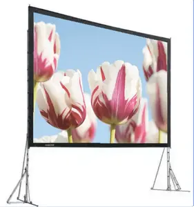 Big Size Portable 300-400inch Outdoor Screen Front and Rear Fast Fold Projection Screen with Flight Case