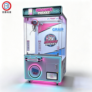Machine de jeu d'arcade grue à griffes en métal LED cyan et magenta pleine taille avec interface anglaise pour centre commercial et divertissement familial - Product Image 1