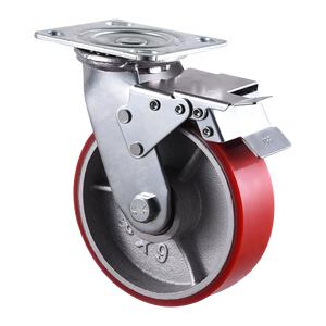 Rueda Giratoria con Freno VIMA Industrial de 4, 5, 6 y 8 Pulgadas, Rueda de Hierro Fundido y PU de Alta Capacidad para Carrito de Compras, Rueda Giratoria de Alta Resistencia - Product Image 4