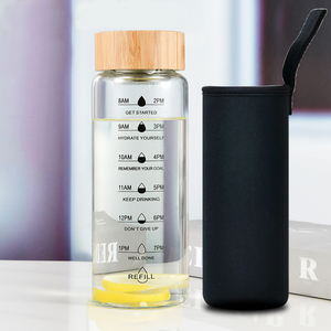 Nouveau produit <span class=keywords><strong>1</strong></span> <span class=keywords><strong>litre</strong></span> <span class=keywords><strong>bouteille</strong></span> d'eau en <span class=keywords><strong>verre</strong></span> dépoli boisson directe dégradé boisson sportive <span class=keywords><strong>bouteille</strong></span> d'eau avec marquage du temps - Product Image 5