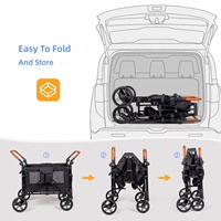 Bestseller Poussette Métallique Quatre Places à Vue Panoramique - Solution de Voyage Idéale pour le Camping en Plein Air