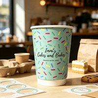 Gobelet à café jetable certifié bio et écologique, personnalisable avec logo, à double paroi en papier, pour café glacé à emporter, vente en gros