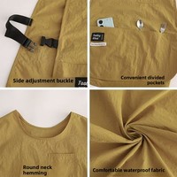 Nouvel tablier sans manches en velours, anti-éclaboussures, résistant à l'eau et à l'huile, anti-salissures, pour barista, cuisine domestique, restauration, élégant pour hommes