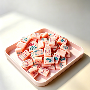 Mahjong américain en acrylique rose saumon, personnalisé, 160 tuiles, nouveau, luxe, moderne, durable, écologique, portable, pour 4 joueurs, tuiles en cristal - Product Image 2
