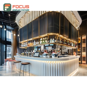 Vitrina Comercial para Café, Panel de Vidrio Alto, Exhibidor de Granos de Café, Vitrina para Cafetería en Color Nogal - Product Image 1