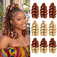 Extensions de cheveux synthétiques pour tressage, ondulations souples, boucles françaises, boucles italiennes, boucles baguette, ombré, pour femmes noires, pour coiffures box braids
