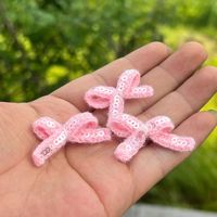 Noeud brodé à paillettes, sans colle, adapté pour les pinces à cheveux DIY, les accessoires pour cheveux et les accessoires vestimentaires.