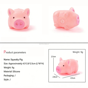 Juguete de cerdo rosa adorable para niños y niñas de 2 a 4 años, de plástico duradero, antiestrés, para apretar, con sonido y música. - Product Image 3