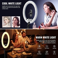 Support trépied, 3 supports pour télécommande iPhone pour diffusion en direct, coiffeur, maquillage, lumière LED ronde pour selfie
