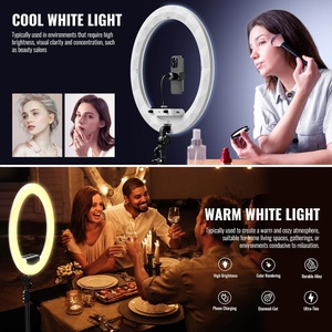 Support trépied, 3 supports pour télécommande iPhone pour diffusion en direct, coiffeur, maquillage, lumière LED ronde pour selfie - Product Image 3