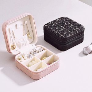 Caja Organizadora de Joyería de Lujo al por Mayor, Mini Estuche para Aretes, Collares y Anillos con Cierre y Espejo, Caja de Regalo para Joyería - Product Image 4