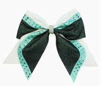 Barrettes à cheveux Sacarla mignonnes pour filles, avec nœuds de pom-pom girl, en cuir, paillettes et strass, à longue queue, pour la danse et les spectacles