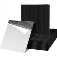 ZhenFornos – Panneaux acoustiques carrés autocollants noirs 12 pièces, haute densité, minces, insonorisants, pour décoration murale et isolation phonique