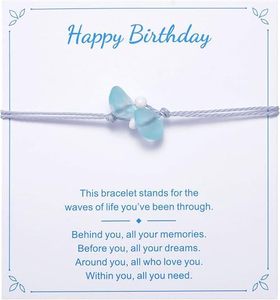 Pulsera <span class=keywords><strong>de</strong></span> la Amistad Ajustable <span class=keywords><strong>de</strong></span> Cristal Marino Azul, Joyería <span class=keywords><strong>de</strong></span> Verano para la Playa, para Mejores Amigas, Almas Gemelas, Pulsera Tejida <span class=keywords><strong>de</strong></span> Cristal Marino - Product Image 3