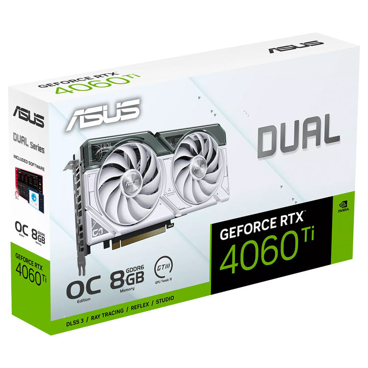 ASUS Dual Geforce RTX 4060 Ti White OC Edition 8GB GDDR6