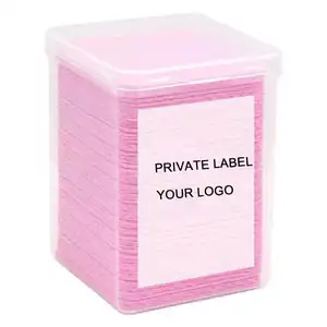 Lasextension एक प्रकार का वृक्ष मुक्त नरम गुलाबी चलाओ चिपकने वाला पोंछे बरौनी गोंद पदच्युत सफाई कपास पैड प्लास्टिक बॉक्स के साथ पोंछे