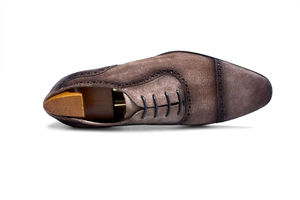 British Men's <b>Waterproof</b> Genuine Leather <b>Shoes</b> Oxford Handmade Wedding Formal Business Casual Anti-Slip Buckle Straps Evergreen - Product Image 6