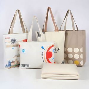 Bolsas de Compras al por Mayor, Lisas, Orgánicas, Reutilizables, Plegables, con Diseño Personalizado, Bolsa de Lona de Algodón con Impresión, Bolsa de Compras para la Playa con Logotipo - Product Image 1
